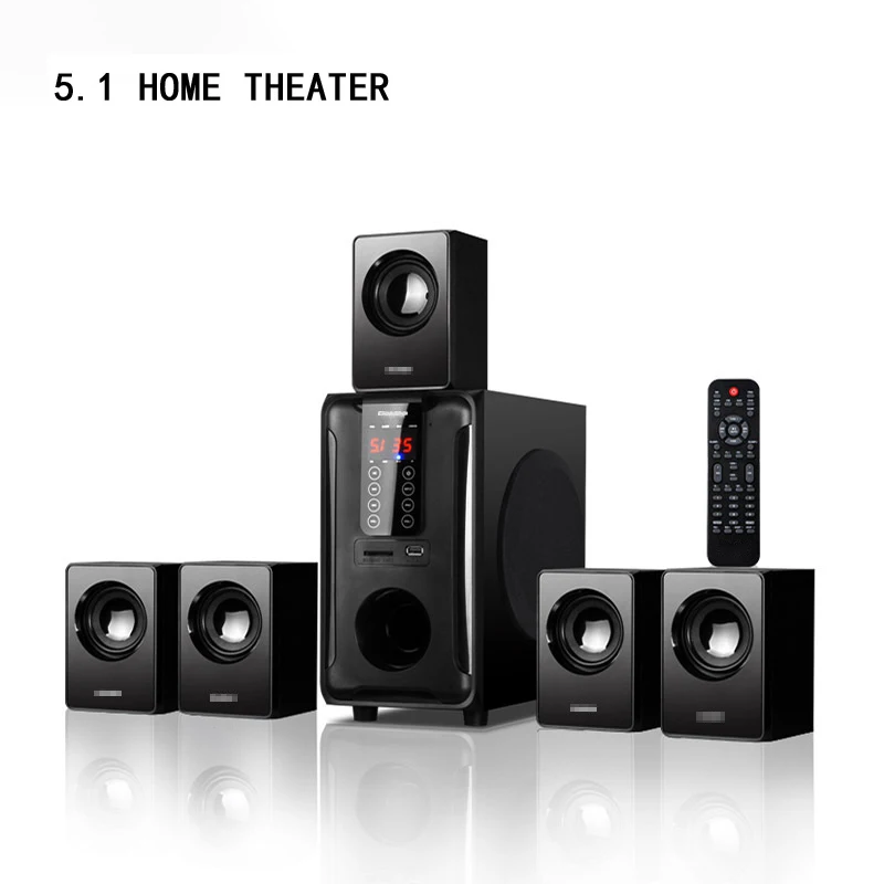 

5.1 Channel Home Theater Speaker System Bluetooth\USB\SD\FM Radio Remote Control Touch Panel Dolby Pro Logic Surround Sound