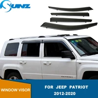window visor for jeep patriot 2012 2013 2014 2015 2016 2017 2018 2019 2020 sun rain smoke vent shade tape on outside visors sunz