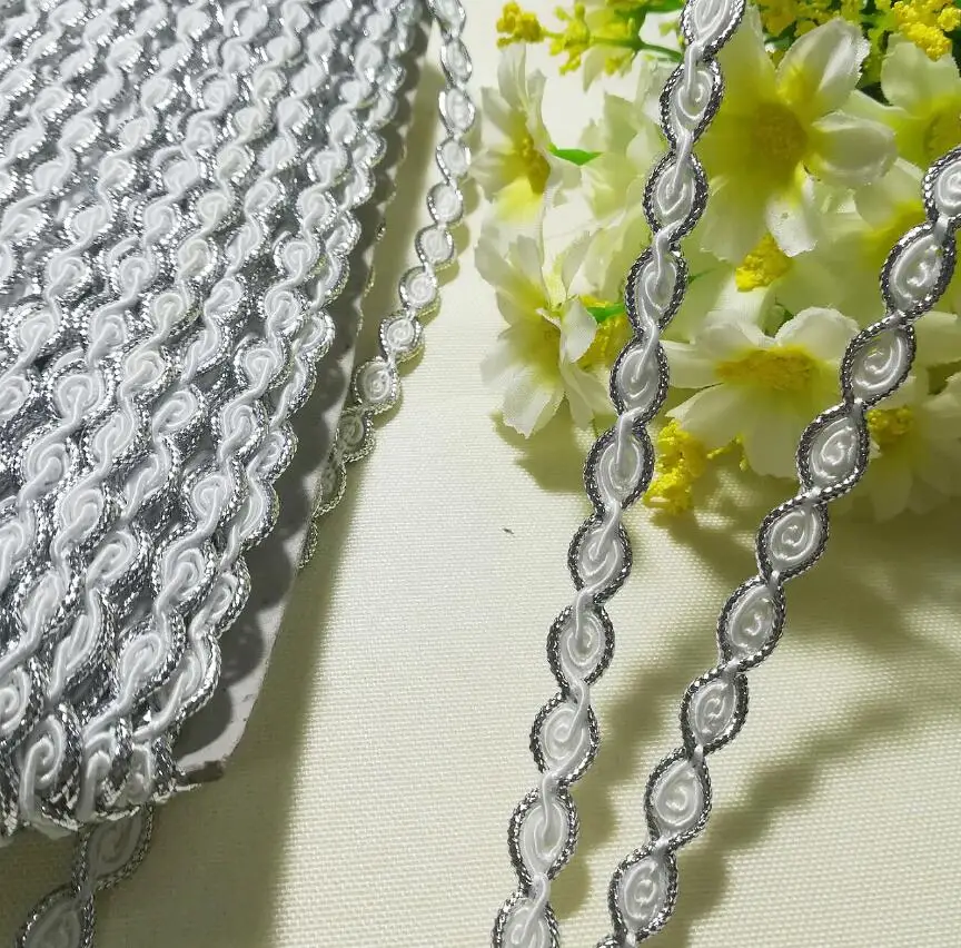 1 м последняя Золотая кружевная ткань аппликация серебряная лента см кружева