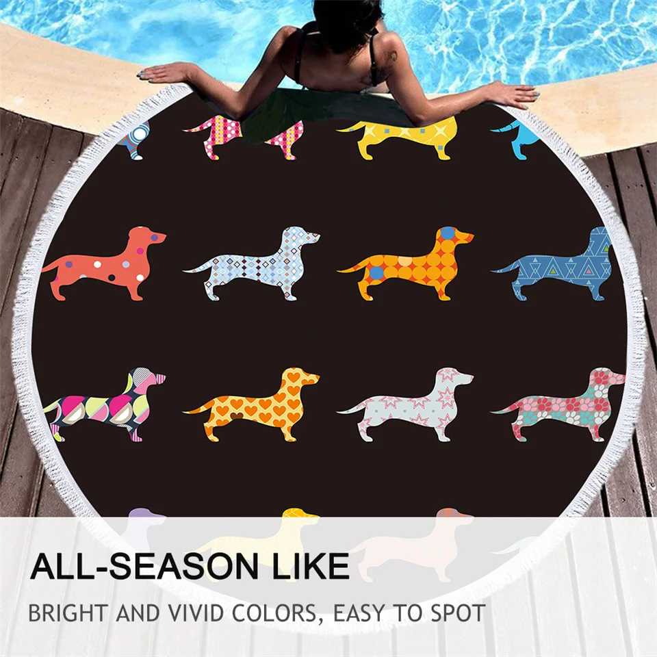 BeddingOutlet такса круглое искусственное гобеленовое полотенце из микрофибры с