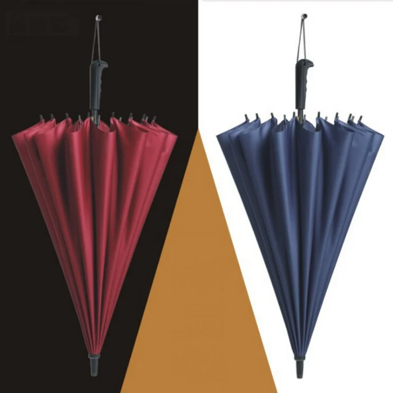 Однотонные зонтики с 16 ребрами 190T для дождливой погоды полуавтоматический