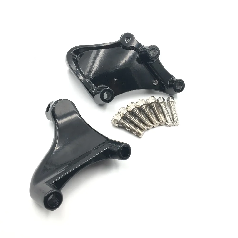 Черные мотоциклетные кронштейны для пассажирских ножек Harley XL883 1200 Sportster 2014 2017 2015