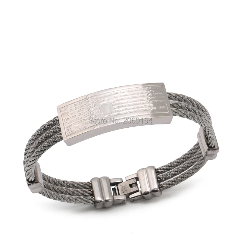 Крест Библейский браслет золотые ювелирные изделия для мужчин Золотое запястье