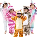 Детские пижамы-кигуруми в виде единорога для мальчиков и девочек, фланелевые детские пижамные комплекты, одежда для сна в виде животных, зимние комбинезоны, пижама в виде единорога, теплая