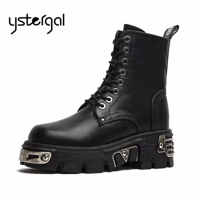 Ystergal/женские ботильоны в стиле панк женские ботинки для верховой езды на толстой