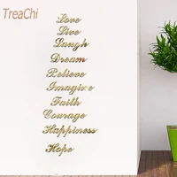 acrylic wall stickers english words mirror wall background staircase decorative stickers removable environmental mirror