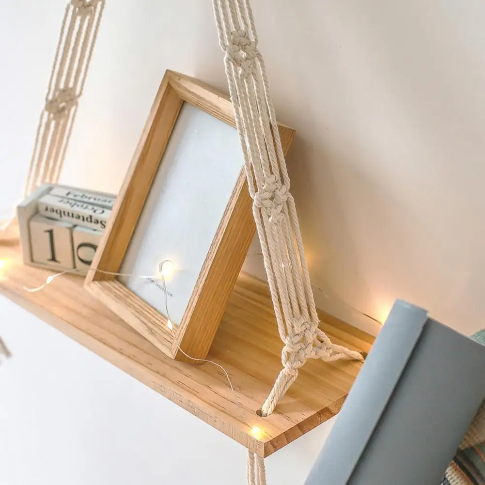 Подвесная полка настенная подвесная Минималистичная деревянная для цветочных