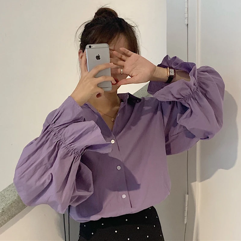 Long Sleeve Shirts Fashion Brand Women's Clothing Autumn Korean Preppy Style Loose Tops Ulzzang Ladies Blusas Mujer De Moda | Женская