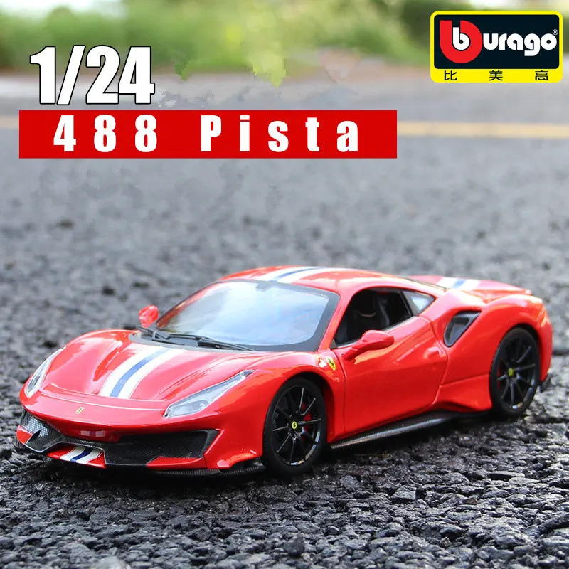 488Pista Bburago 1:24 Ferrari 599GTO модель автомобиля литье под давлением Металлическая Модель Детская игрушка бойфренд подарок имитация сплава автомобиль коллекция - Цвет: 488Pista
