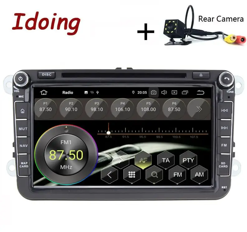 Standard with Camera Idoing " 2 din Автомобильный Android 9,0 радио плеер универсальный для Volkswagen Skoda Seat 4G+ 64G Восьмиядерный ips gps навигация Мультимедиа - Цвет: Standard with Camera