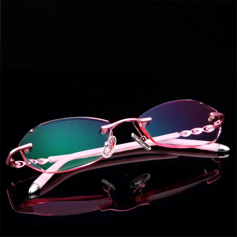 Женская модная оправа для очков красивая отделка со стразами без оправы очки