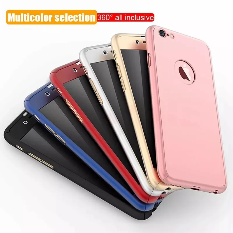360 Полное покрытие чехол для iPhone X 8 6 6s 7 Plus 11 Pro Max PC защитный 5 5s XS max xr со стеклом |