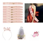 Свадебное украшение, Фата для свадьбы и душа, атласный пояс для невесты, девичник вечерние украшения для ночной вечеринки для девичника