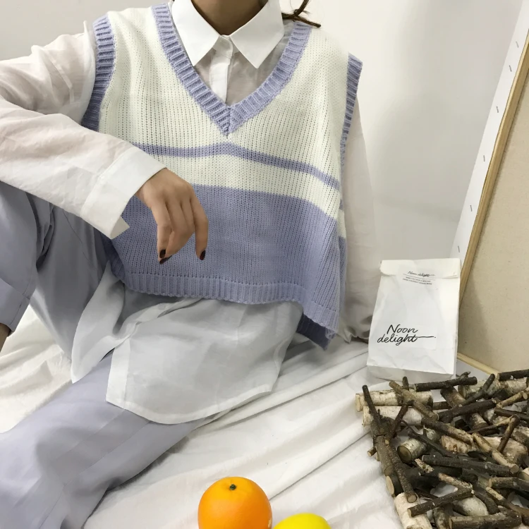 Укороченный Повседневный Женский Топ в стиле Харадзюку осень 2020 вязаный