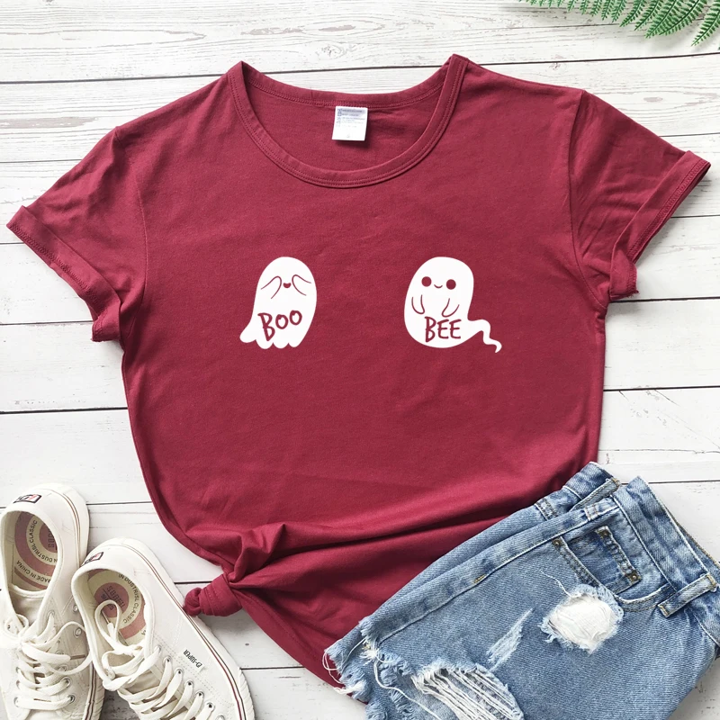 Милая графическая футболка Boo Bee Ghost Boobs забавная вечеринка в честь Хэллоуина