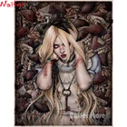 5D алмазная живопись сделай сам, ужасная девушка, квадратная круглая Алмазная вышивка, мозаика, Наборы для творчества, домашний декор, подарок на Хэллоуин