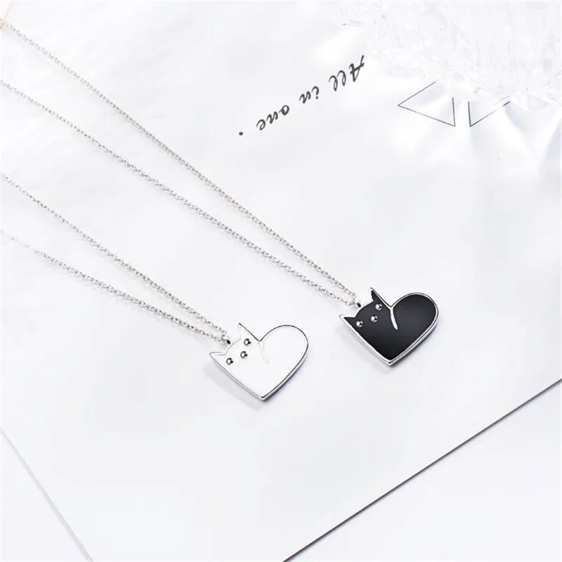 Новая мода милый ленивый котенок 925 пробы серебряные ювелирные изделия черный и