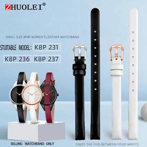 Кожаный ремешок для k8p 231, специальный ремешок для часов, женский ремешок серии rebel k8p236 k8p 237, кожаный ремешок для часов с пряжкой 8 мм
