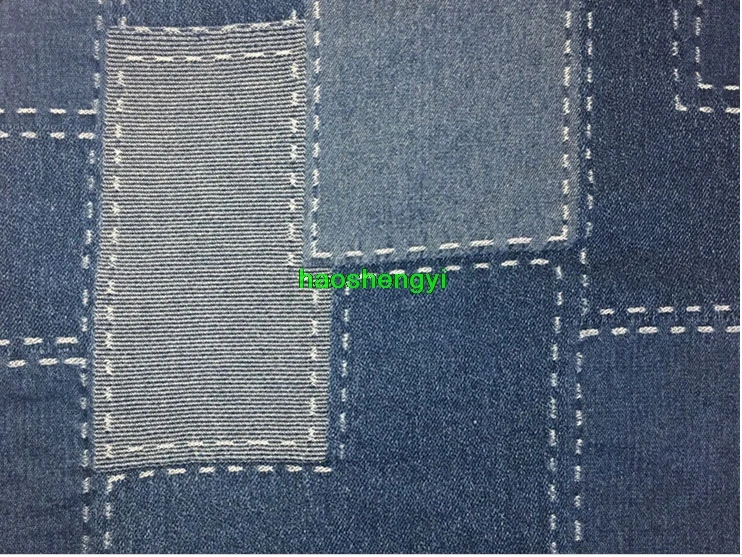 Жаккардовая джинсовая ткань для одежды модная жаккардовая с нашивкой|Ткань| |