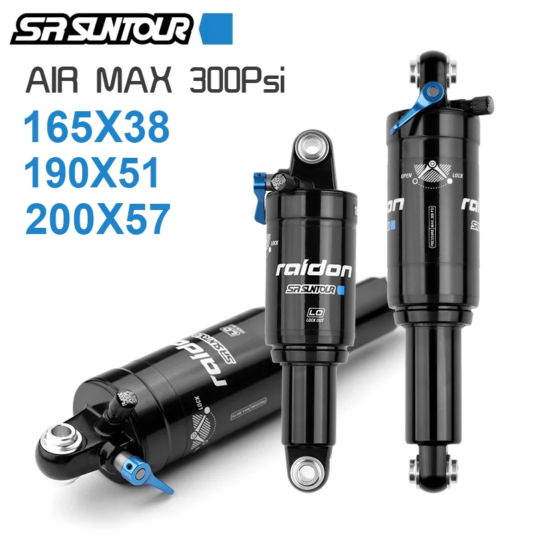 

SR SUNTOUR Mountain Bicycle Air Rear Shock 165mm 190mm 200mm Mountain Bike Air Shocks With Lockout Suspension Air Shock Absorber