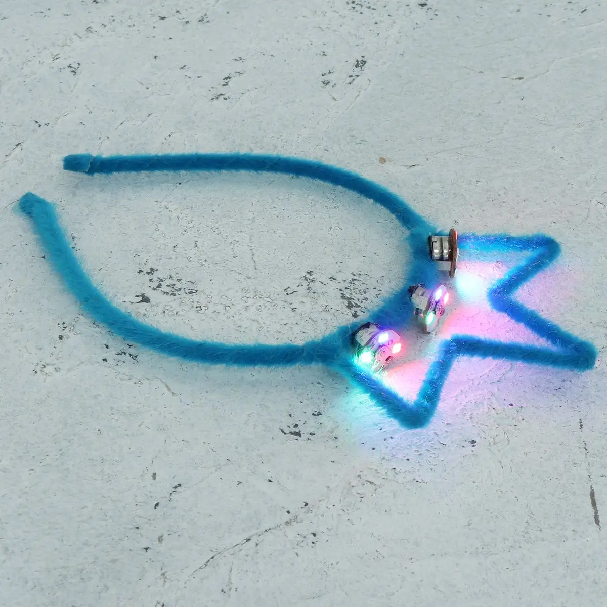 1pc Plush Crown Headband LED Hair Hoop Birthday Party Favors Accessories for Girls (Blue) |