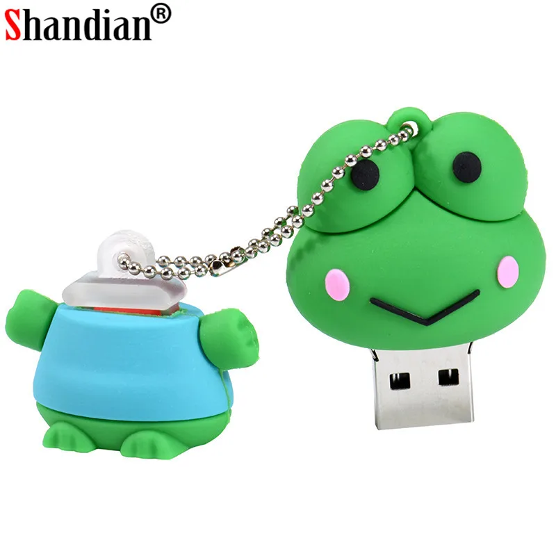 С милым рисунком в виде лягушки флеш-диск USB 2 0 4GB/8GB/16GB/32GB/64GB 128GB студенческие
