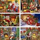 Алмазная картина с Санта-Клаусом, вышивка с кристаллами, прямоугольная, круглая, Рождественский Декор, подарок