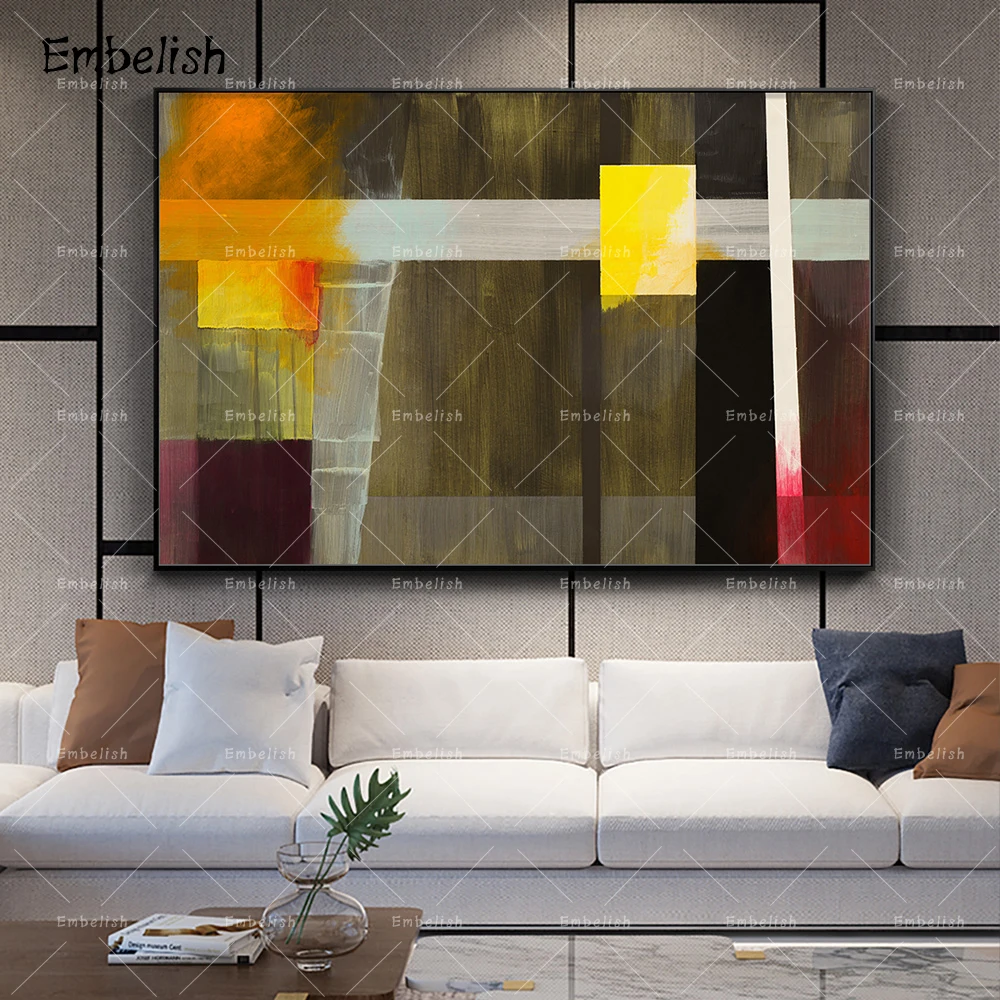 

Embelish 1 Pieces Fashion New Abstract Stitching Color Modern Home Decor Wall Posters For Living Room HD Print Canvas Paintings