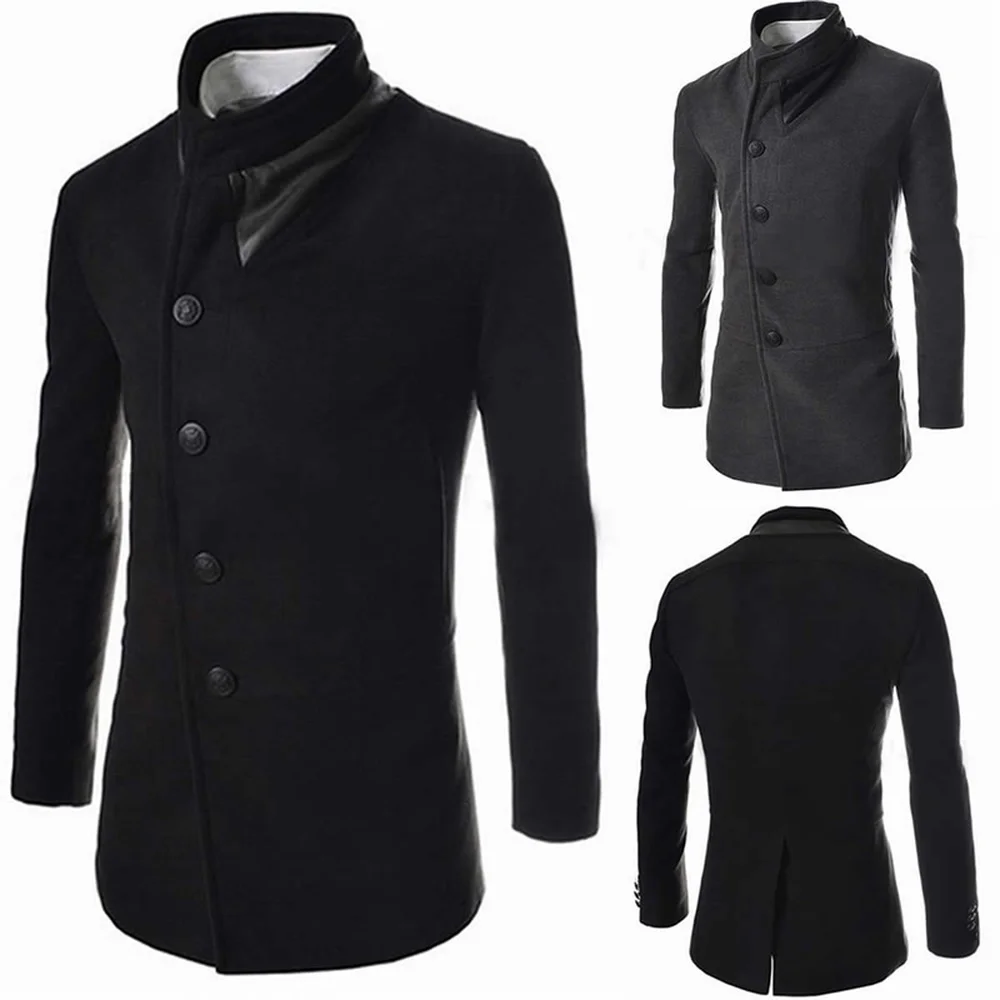 ZOGAA/2019 новый мужской повседневный Тренч пальто для парней пледы и Твити средняя