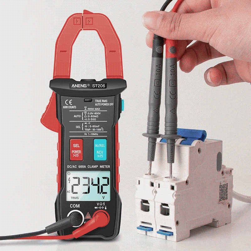 ANENG ST206 6000 Counts True RMS Amp DC/AC Current Clamp Measure Amperimetro Tester Voltmeter Digital Multimeter Clamp Meter