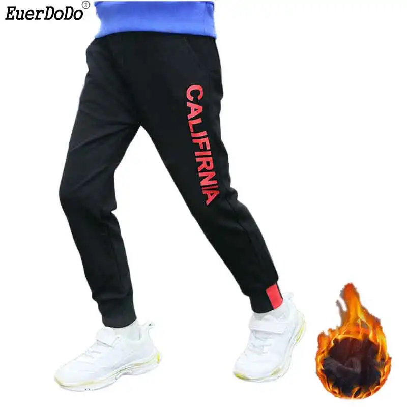 Зимние детские спортивные штаны повседневные брюки для детей теплые флисовые