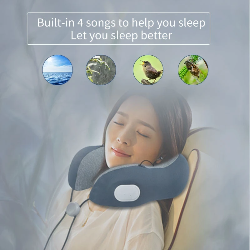 

U-Shaped Neck Pillow Noise Reduction Wireless Bluetooth Headset Portable Travel Neck Pillow Memory Foam Neck Pillow