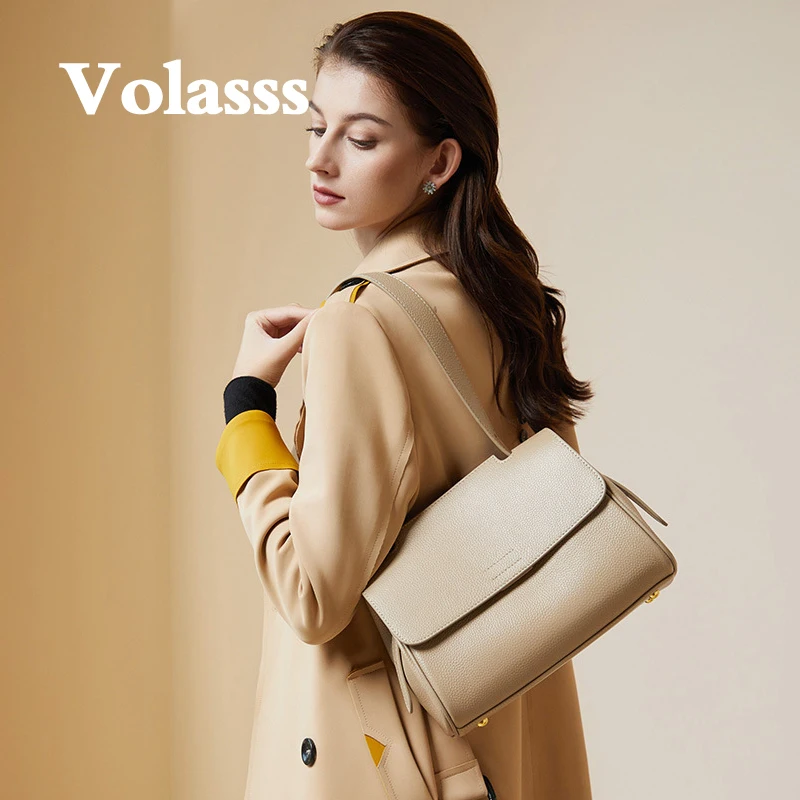 

VOLASSS Female Leather Shoulder Bag Fashion High-capacity Armpit Bag For Lady Casual Style Soft Messenger Bag Women's Phone Bags
