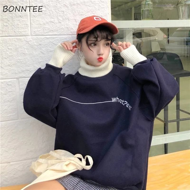 Женские толстовки на осень и зиму модная простая повседневная Свободная Женская