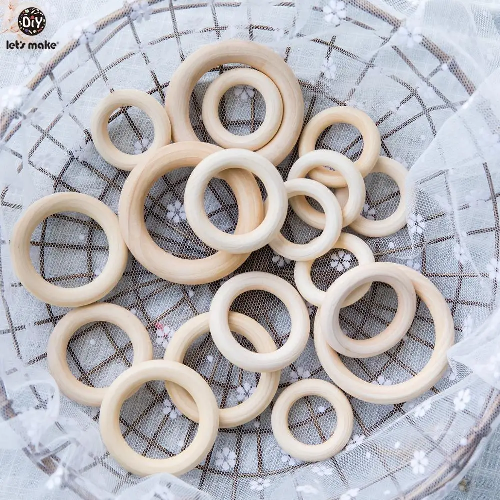 20 шт. деревянные кольца из натурального клена 56 мм | Мать и ребенок