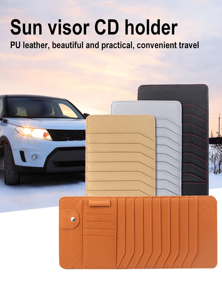

Car Visor Organizer Sun Shade CD Holder Card Storage Pouch Bag Multi-Purpose Travel Holder Car Interior Accessories