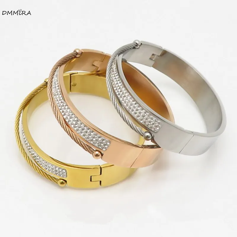 Новый модный роскошный женский браслет с кристаллами металлические браслеты из