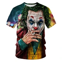 joker face 3d print t shirt men casual street male short sleeve clown pattern fashion summer tees all match oversize t shirts