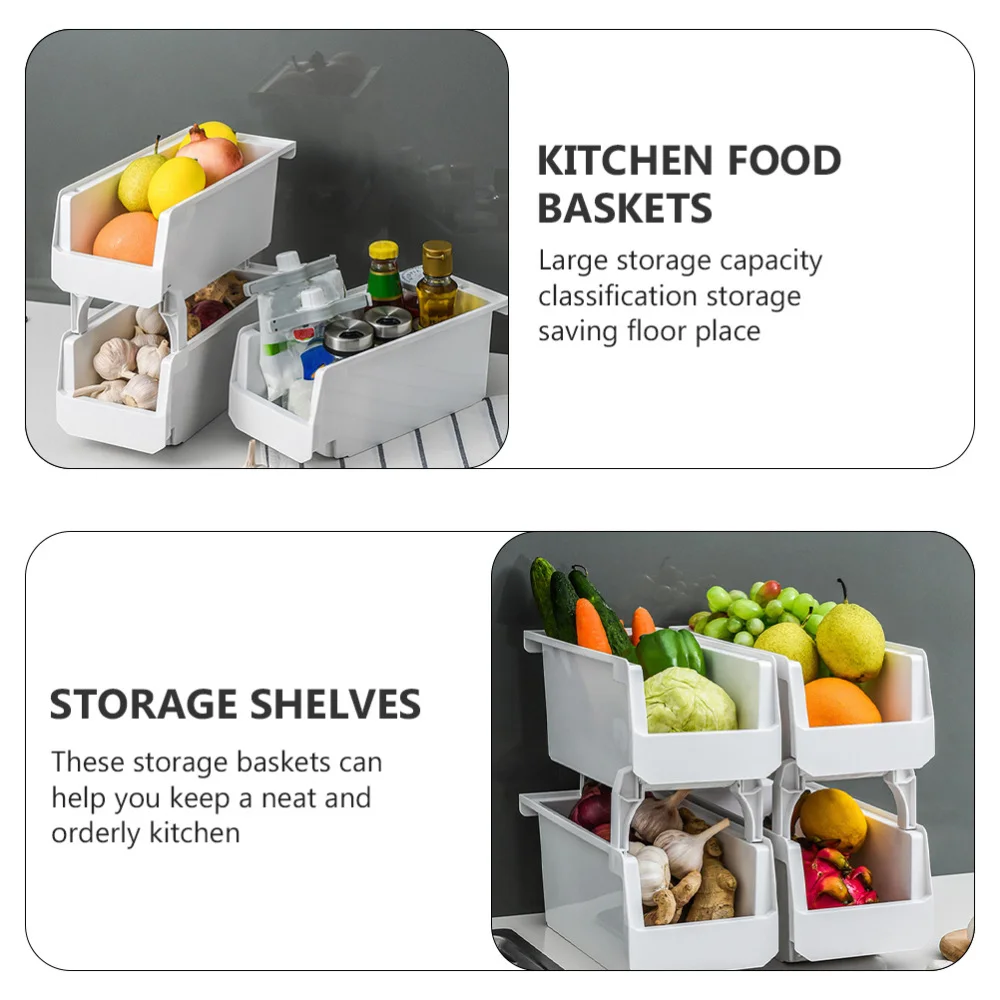 

2 Pcs Superimposed Food Baskets Fruit Baskets Simple Storage Stands (White)