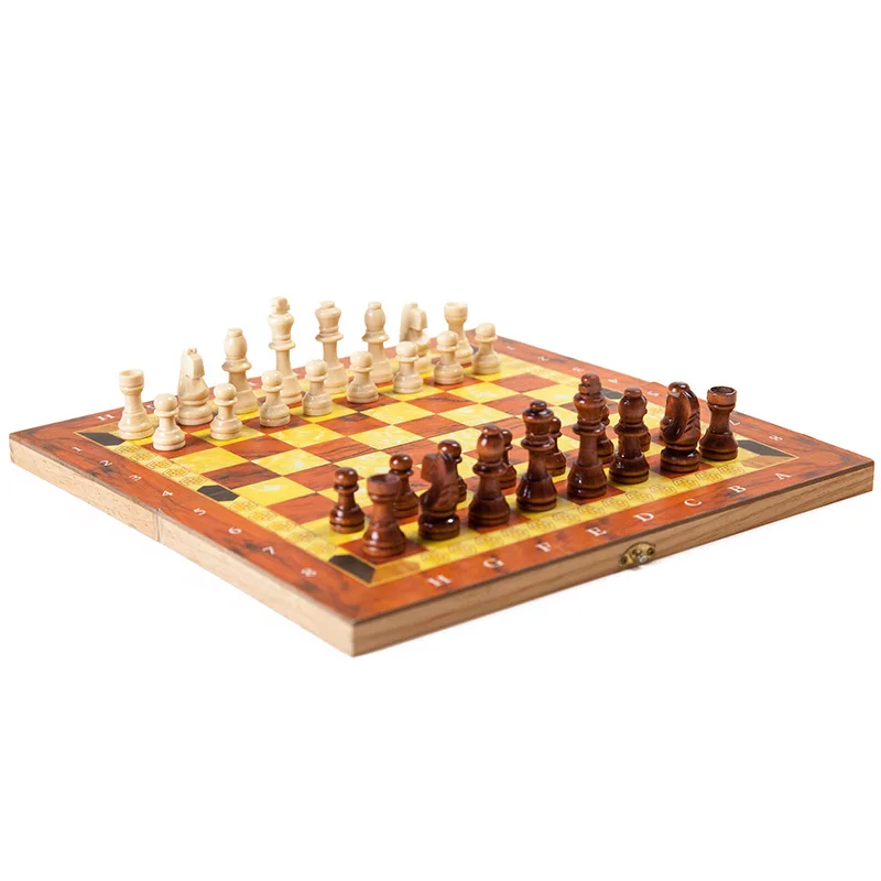 

Folding Large Wooden Chess Set High Quality Chessboard Kid Gift Toy Chess Board games Checkers Puzzle game engaged Birthday gift