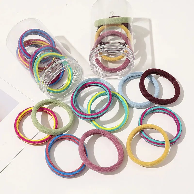 10 шт./лот женское эластичное кольцо для волос черные Однотонные резинки девочек