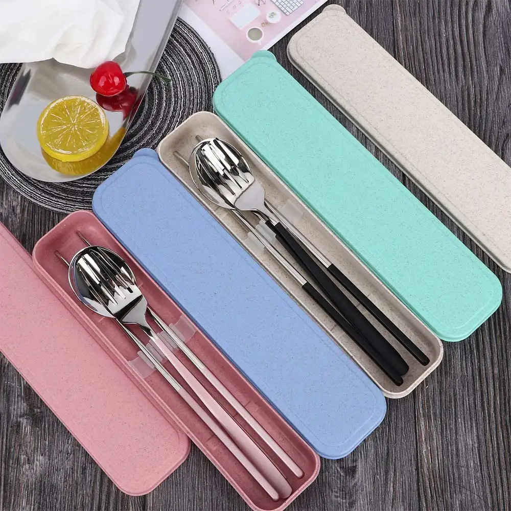 3 шт. палочки для еды из нержавеющей стали ложка вилка набор посуды портативная