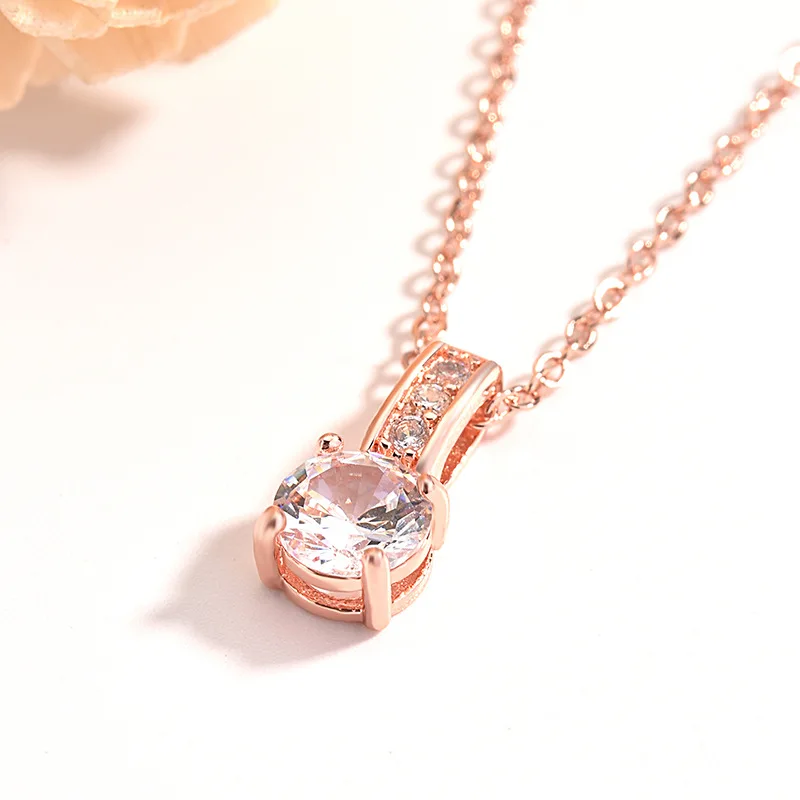 14K розовое золото ожерелье с драгоценными камнями кулон для женщин Colgante Plata De Ley Mujer Серебро S925 ювелирные изделия пирсционки ювелирные изделия кулон