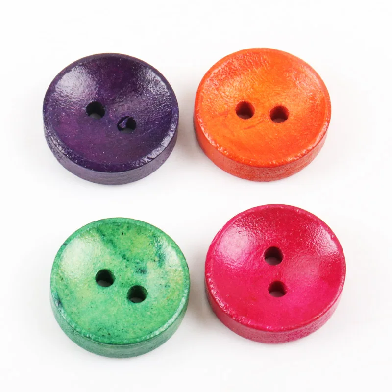 Круглые деревянные декоративные пуговицы Случайные Смешанные 15 мм Скрапбукинг