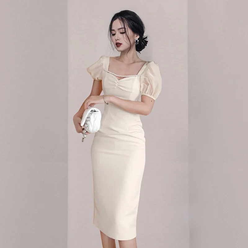 

Summer Dresses Bandage Bodycon Black Khaki Womens Dress Evening Vintage Elegant Korean Clothes Sexy Party Midi Pencil Sundress
