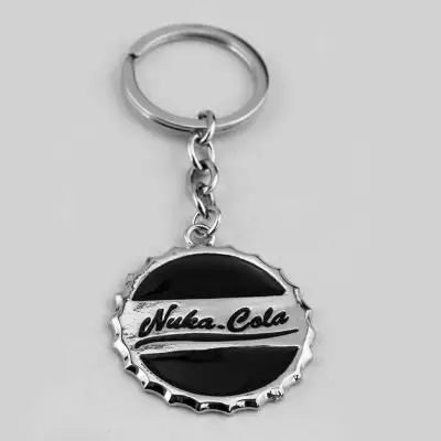 Красный Nuka Cola открывалка для пивных бутылок Pip брелок для мальчика брелок для ключей любовь пиво Прямая поставка автомобильный брелок День отца подарки - Цвет: Черный