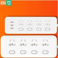 in stock xiaomi mijia power strip 4 sockets 4 individual control switches 5v2 1a 3 usb port extension sockets charger 2m cable