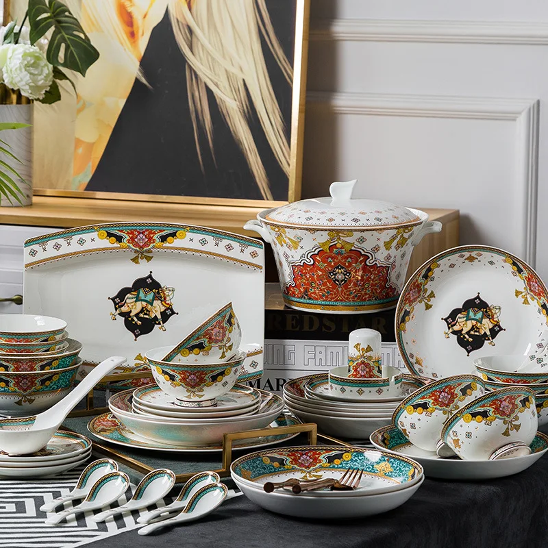 

Export tableware set European-style 58 silk road Jingdezhen bone China plate