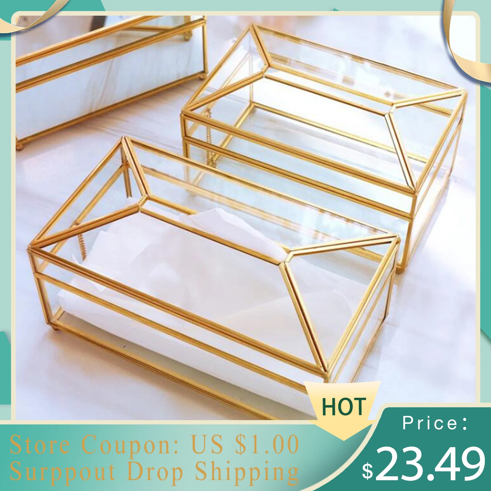 Стеклянная коробка для салфеток в европейском стиле держатель туалетной бумаги