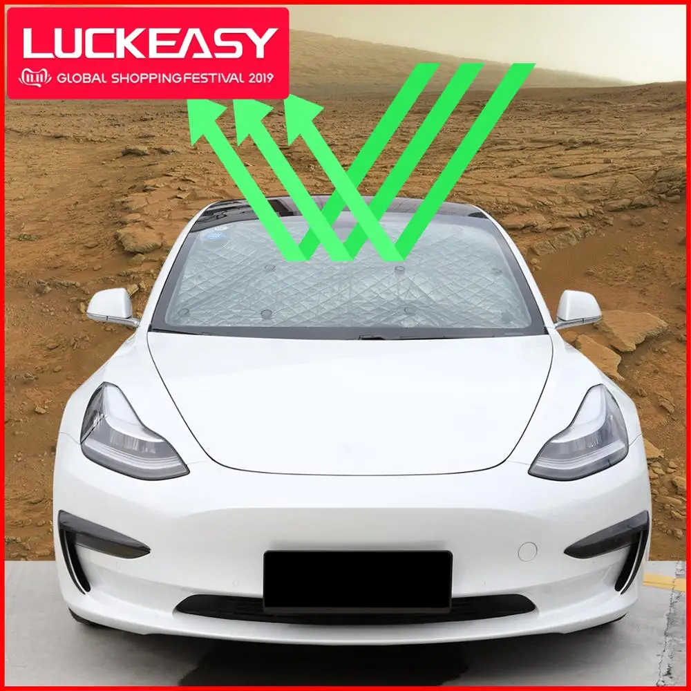LUCKEASY высокая эффективность преломления солнечного света для Tesla модель 3- двойной толстый зонт